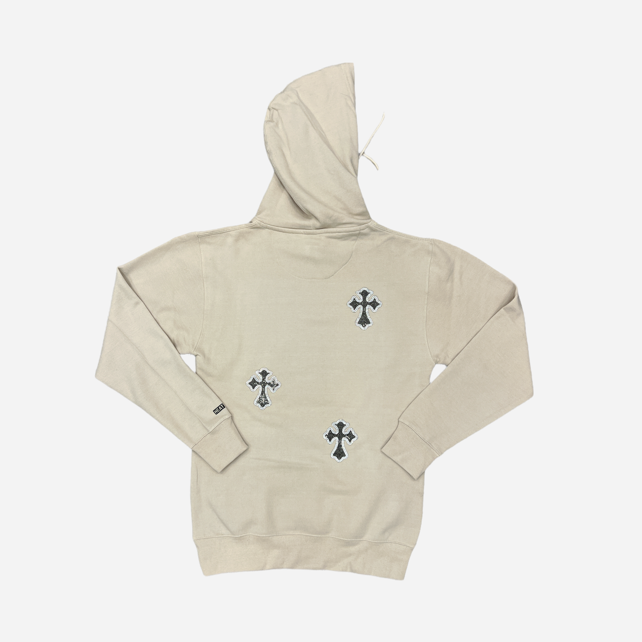 Rhinestone Hoodie Triple Cross Y2K Pullover Hoodie Heat Irvine