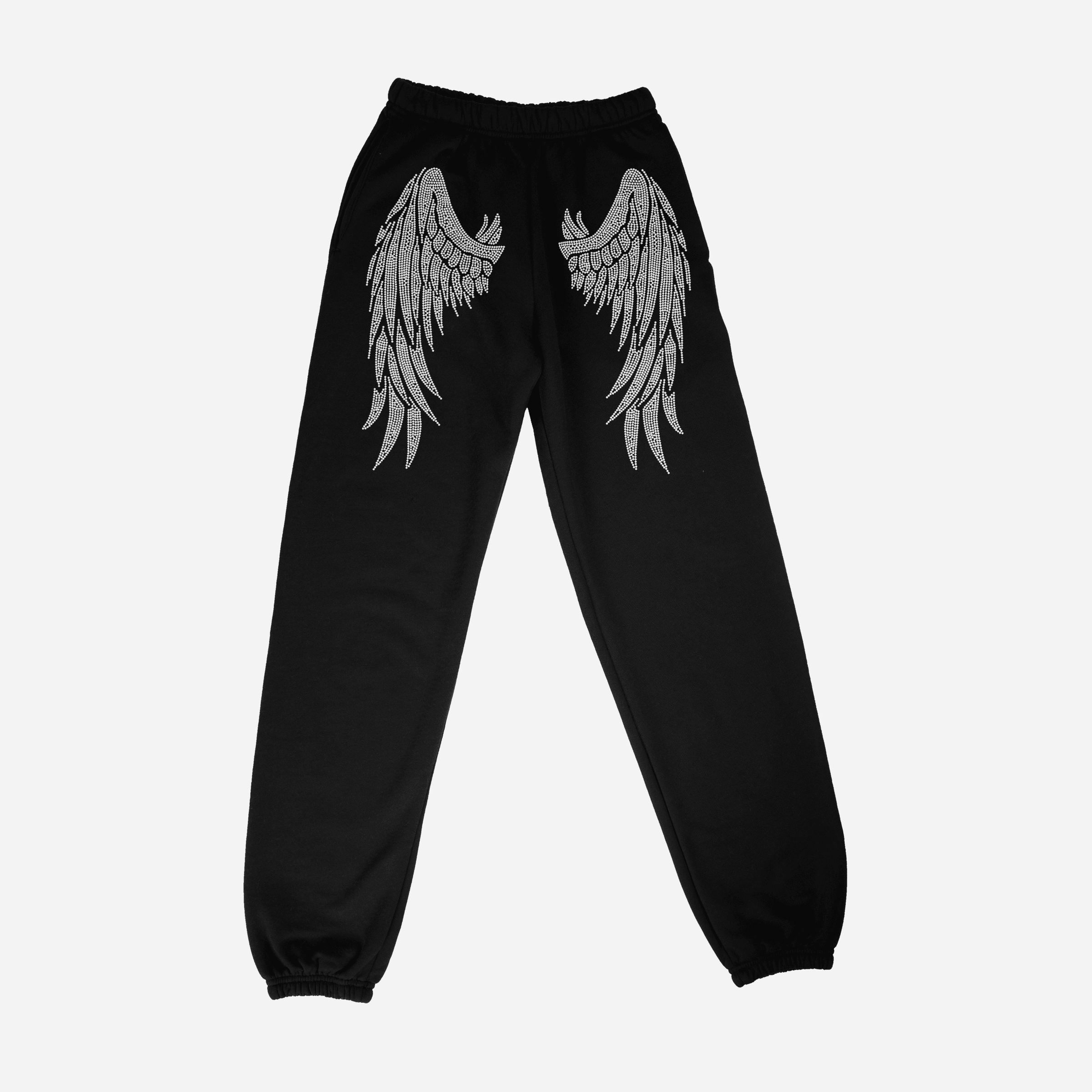 Angel Wings Rhinestone Sweatpants Heat Irvine