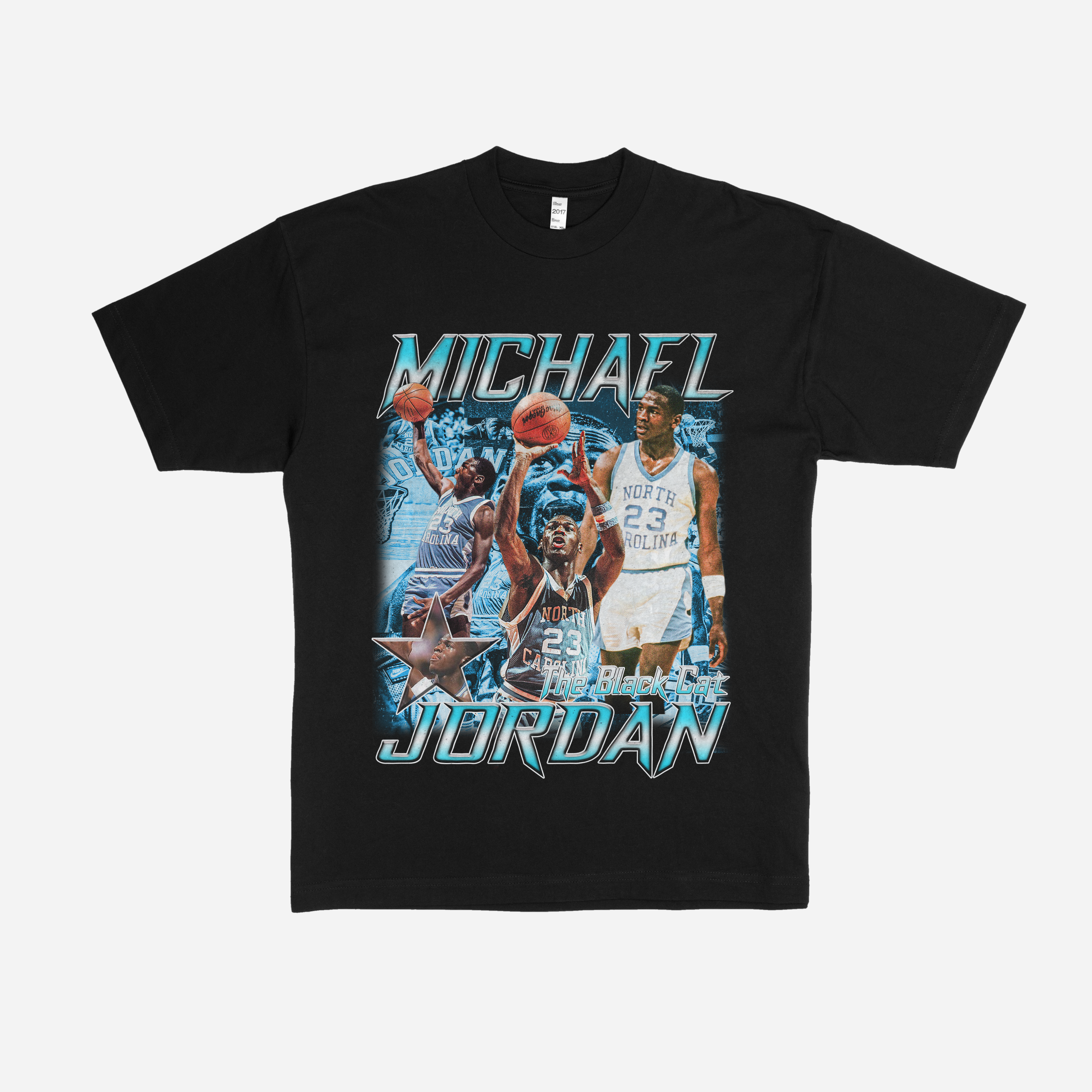 Michael Jordan Black Cat Vintage Graphic T Shirt HeatStreet