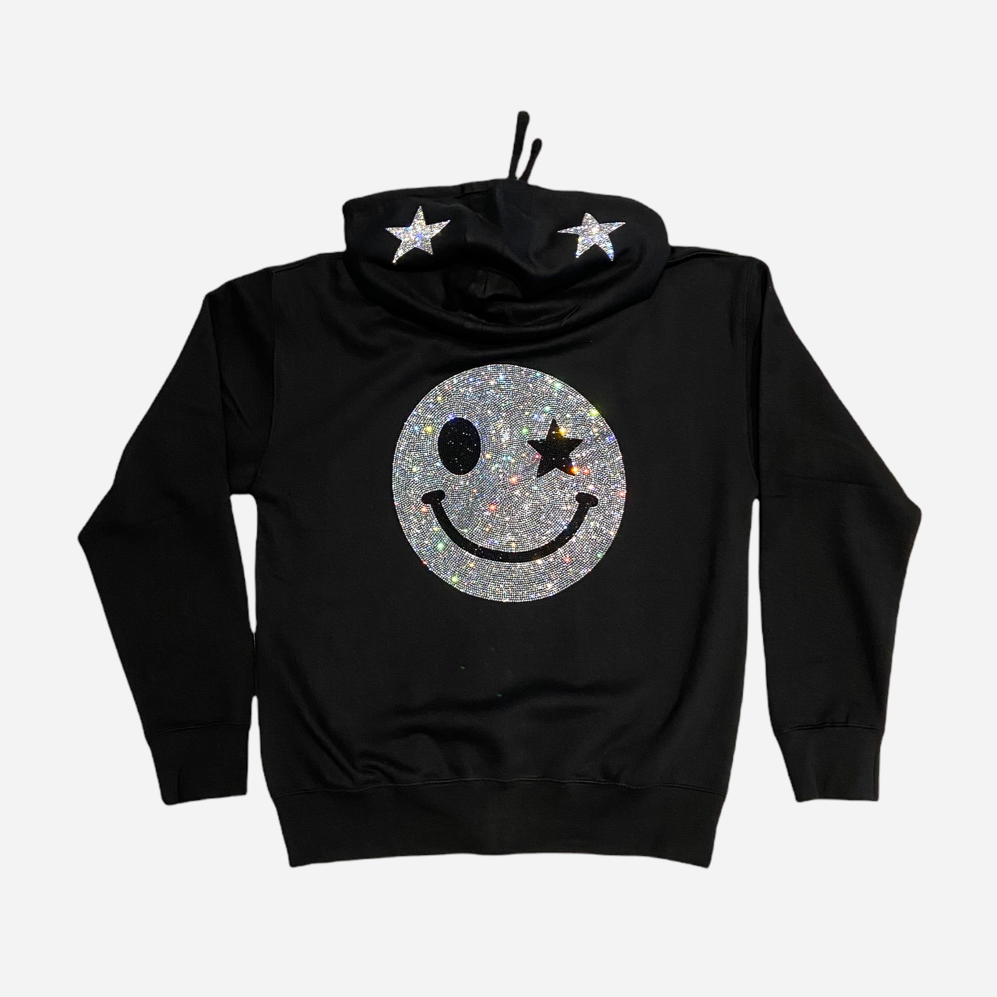 Smiley rhinestone hoodie outlet