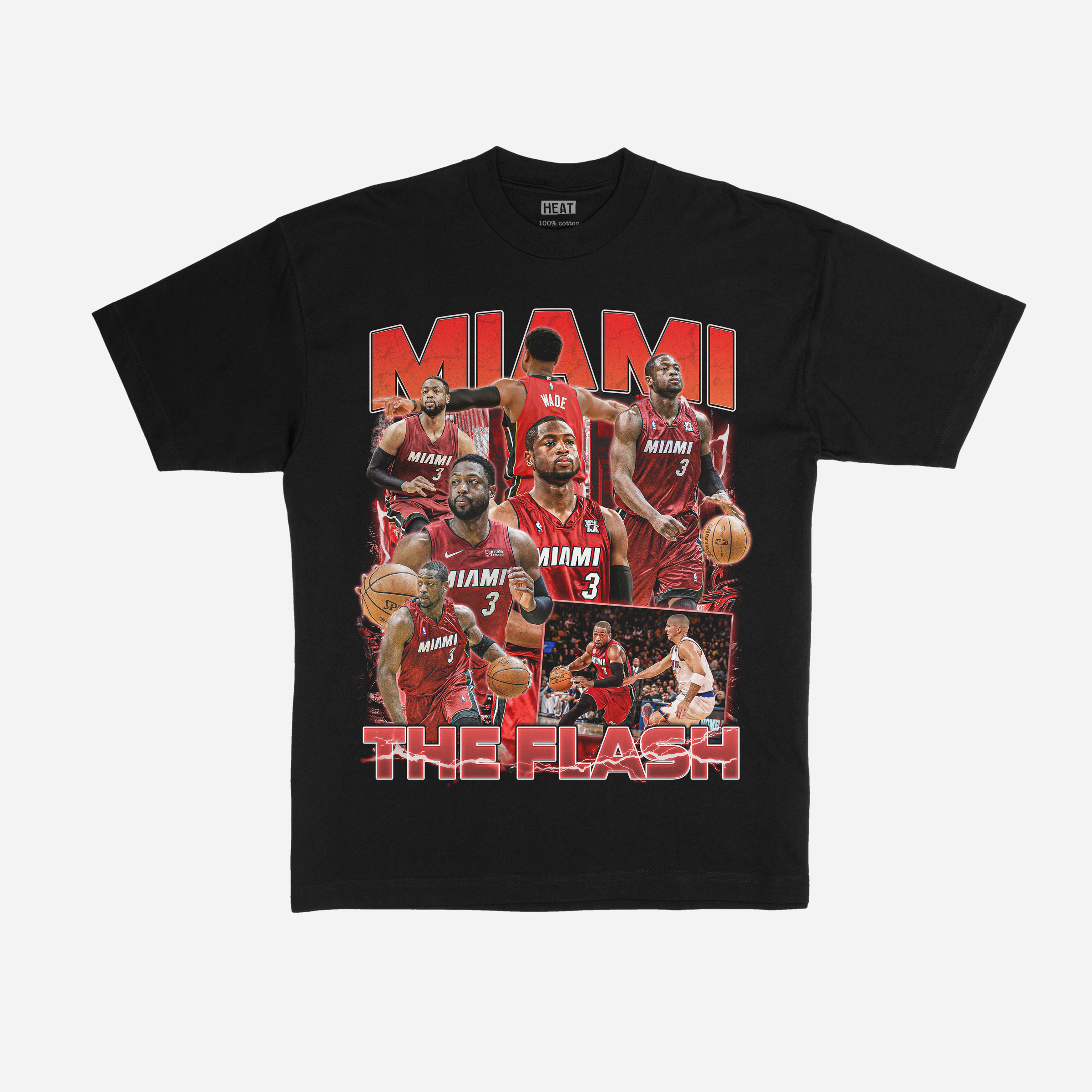 Miami Heat Neon Graphic Black T-Shirt