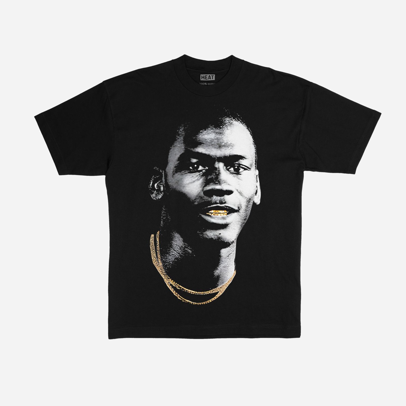 Michael Jordan Gold Grill and Chain Graphic T Shirt Heat Irvine