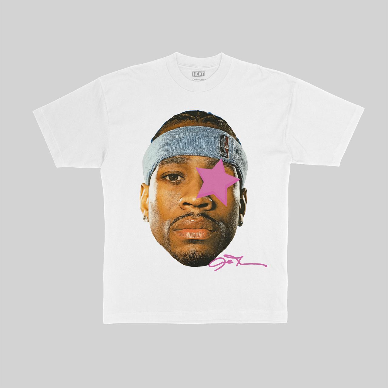 Allen Iverson Star Big Face Vintage Graphic T Shirt Heat Irvine