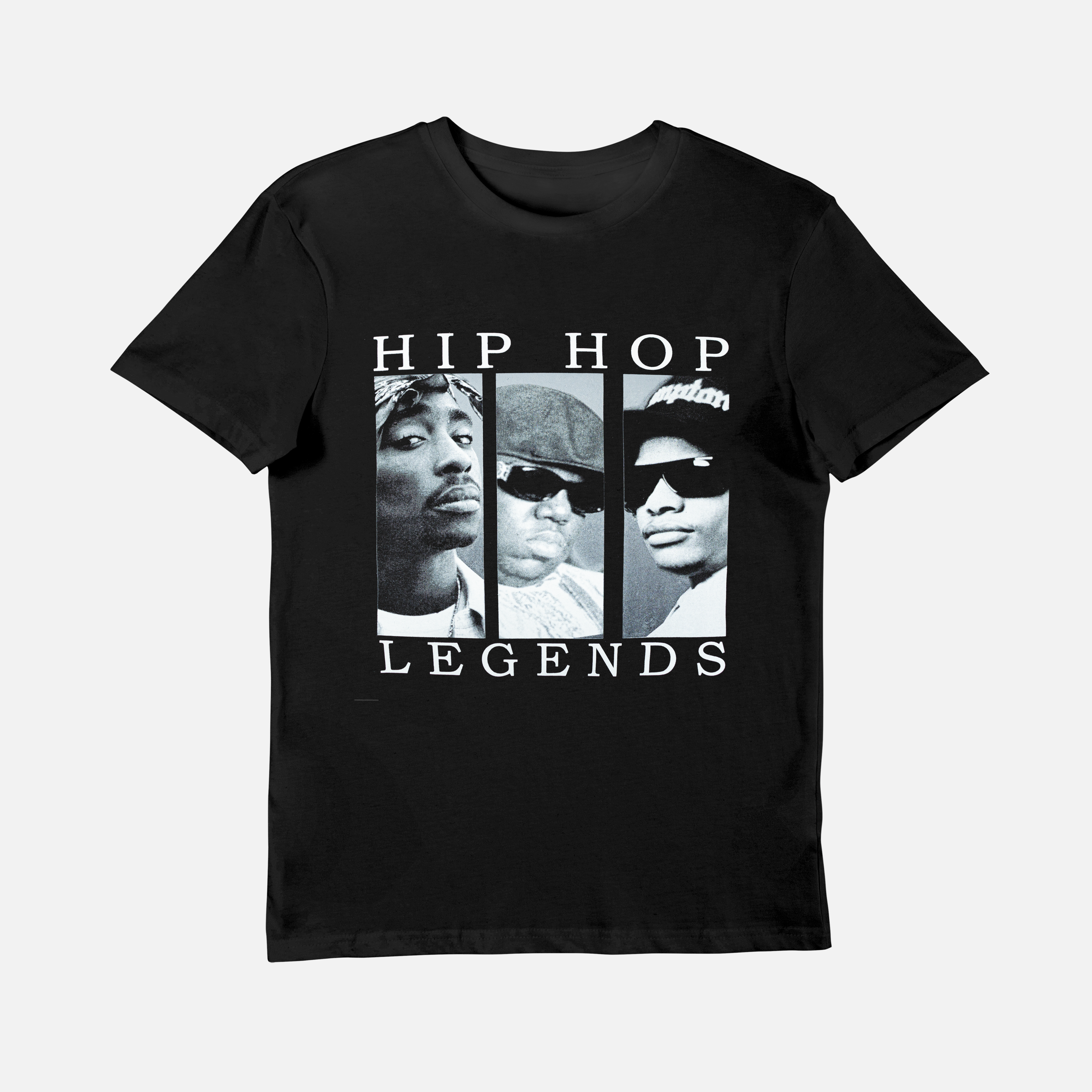 Hip Hop Legends Unisex Black Graphic T-Shirt